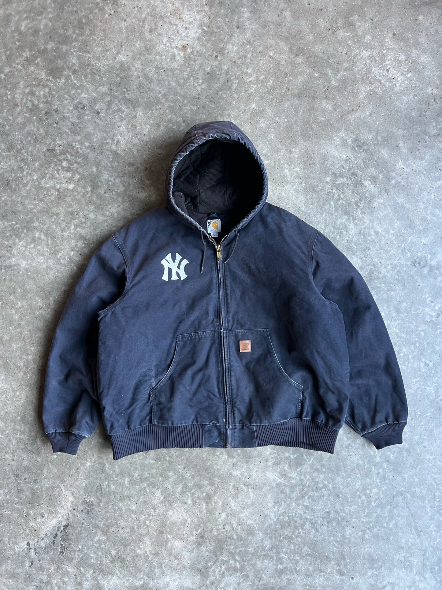 Vintage Yankees Navy Hooded Carhartt Jacket - XXL