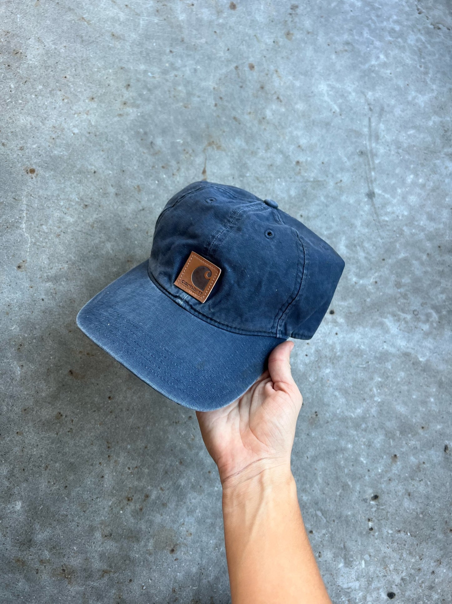 Vintage Navy Carhartt Velcro  Hat