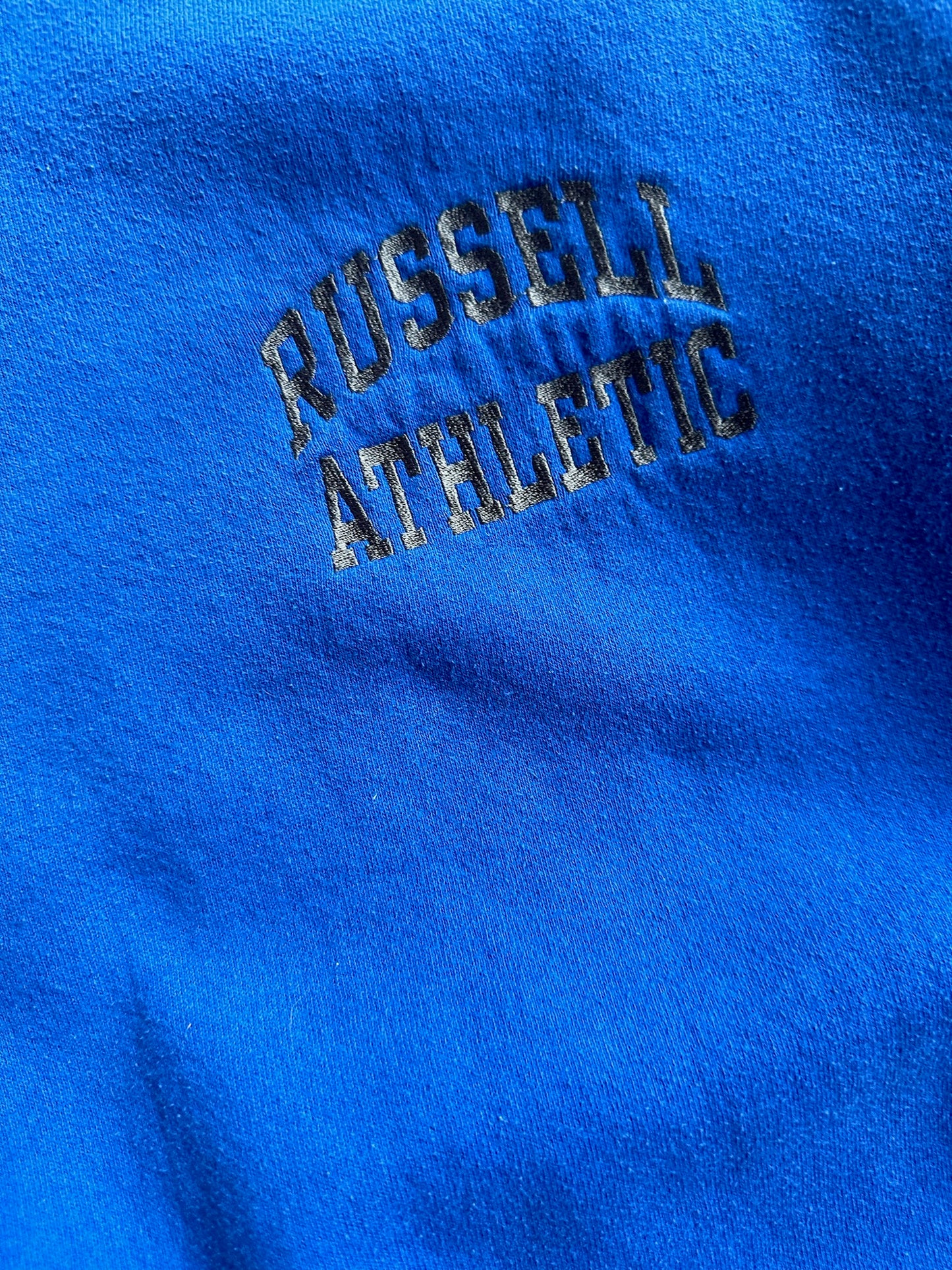 Vintage Blue Russell Spellout Crew - XXL