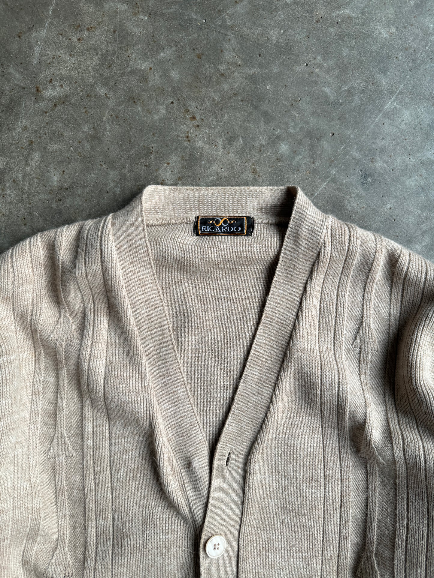 Vintage Ricardo Beige Cardigan - XL