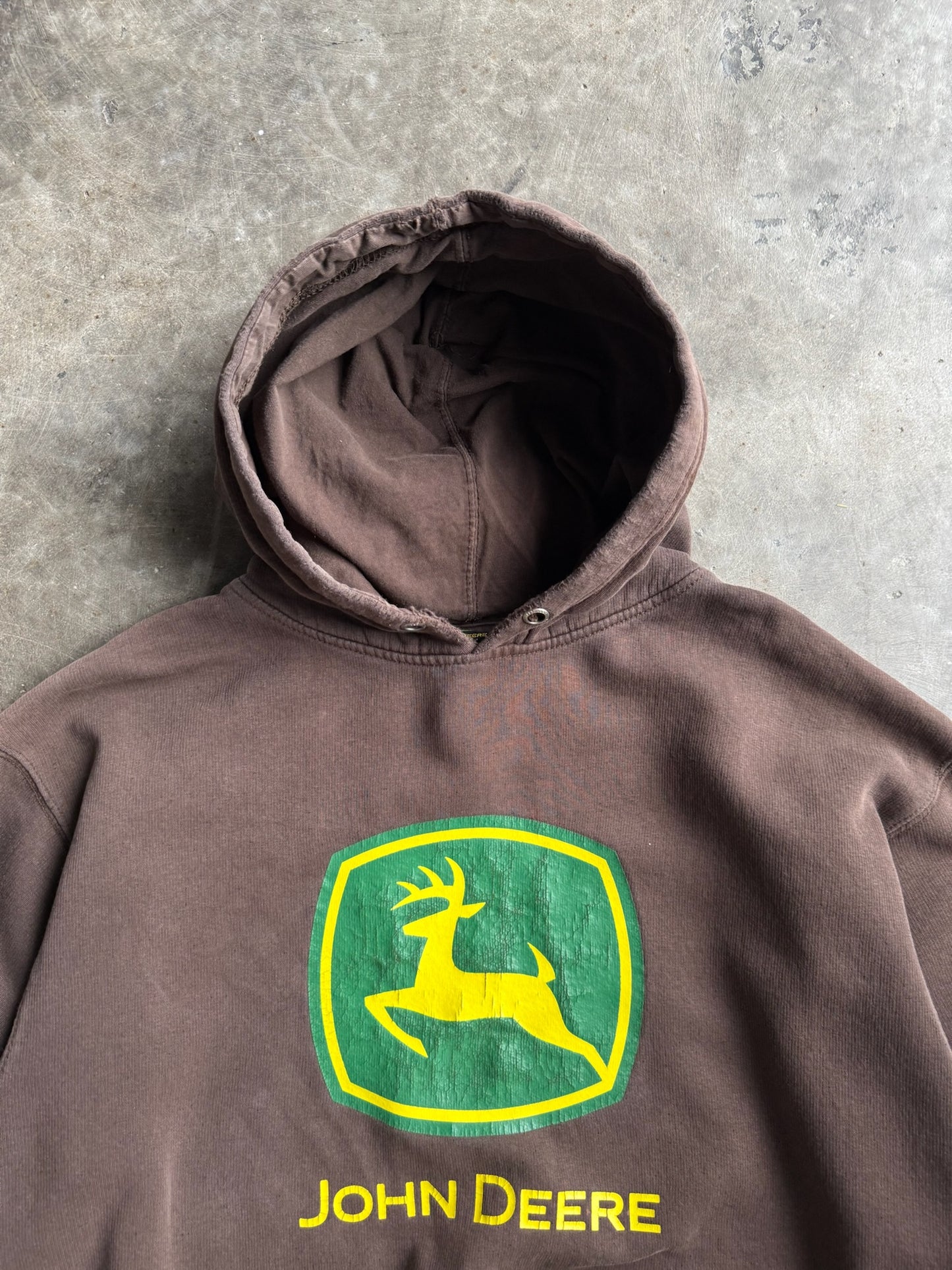 Vintage Brown John Deere Hoodie - XL