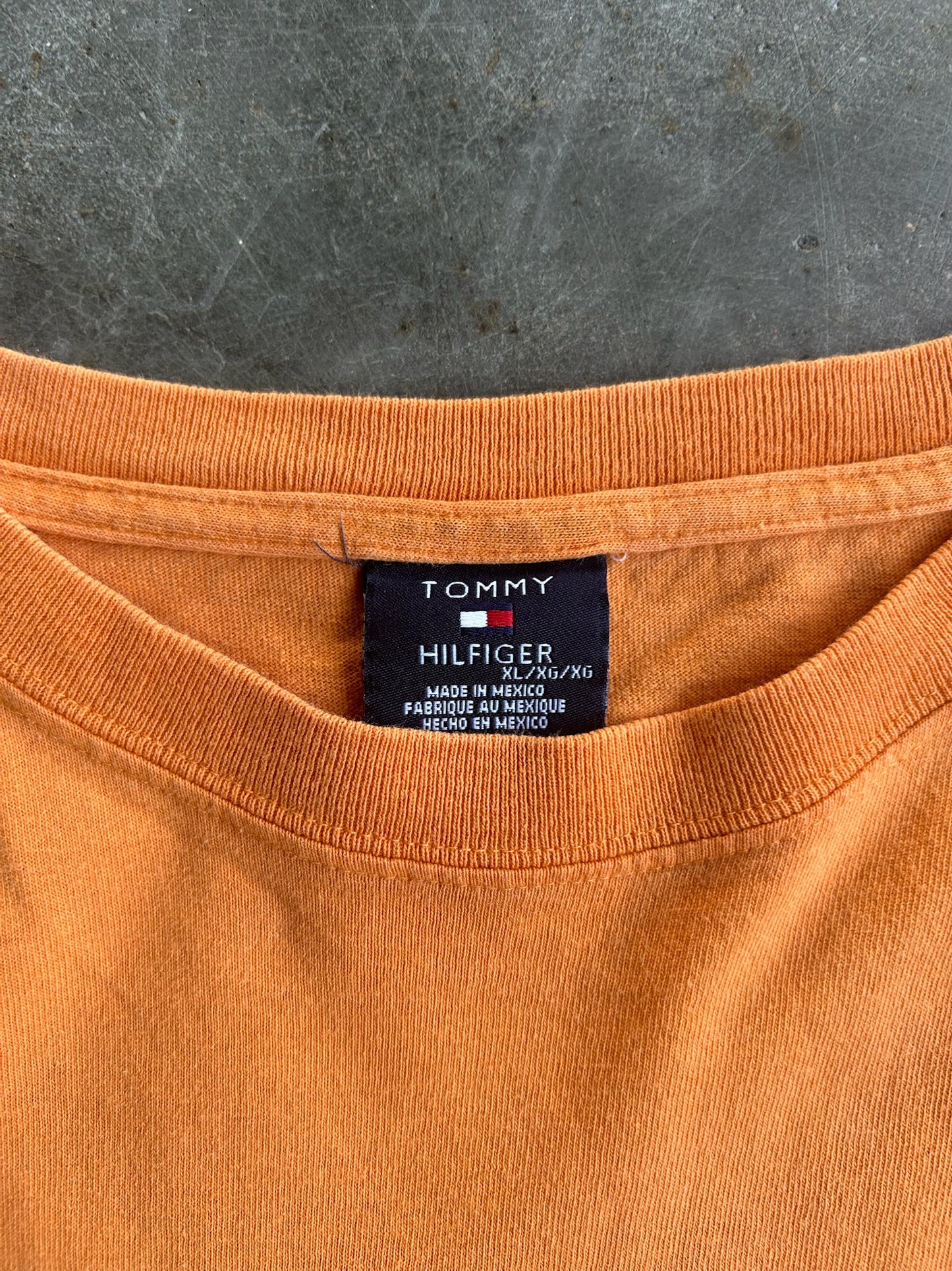 Vintage Tommy Hilfiger Orange Cropped Tee - XL