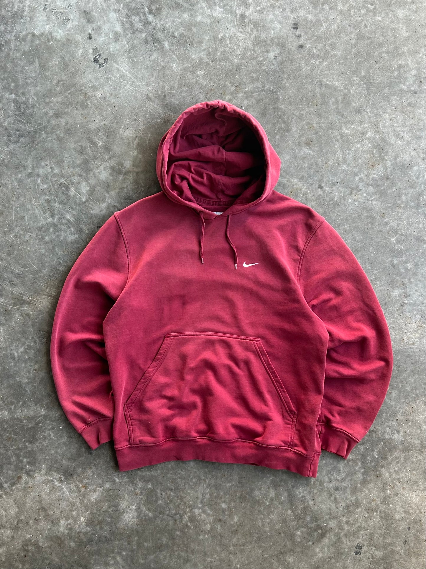 Vintage Y2K Red Nike Swoosh Hoodie - M