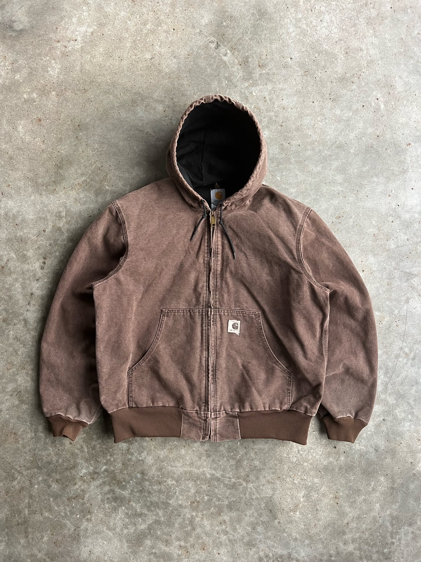 Vintage Brown Hooded Carhartt Jacket - XL