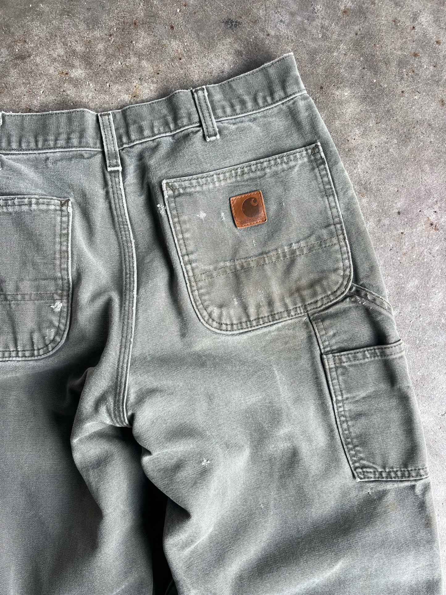 Vintage Distressed Green Carhartt Carpenter Pants - 34