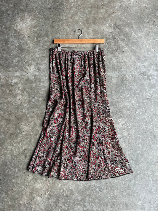 Vintage Paisley Print Skirt - M
