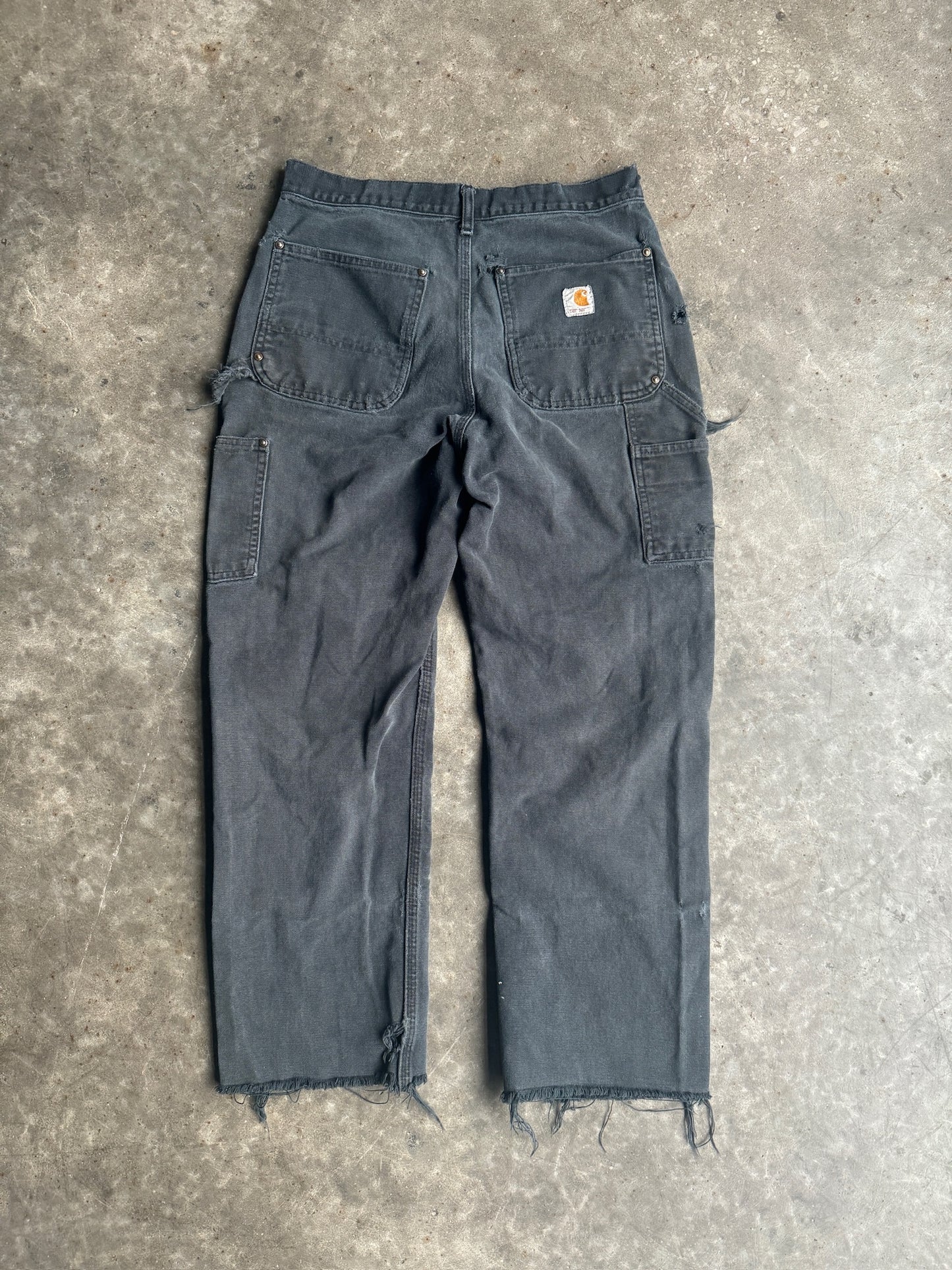 Vintage Double Knee Distressed Charcoal Carhartt Pants - 30