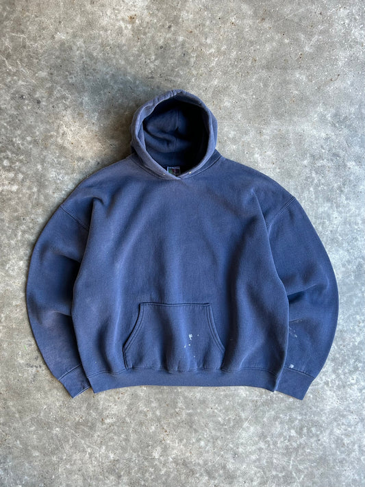 Vintage Navy Blank Hoodie - XL