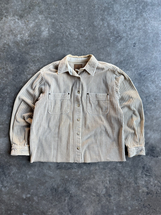 Vintage St John’s Bay Tan Corduroy Button Up - L