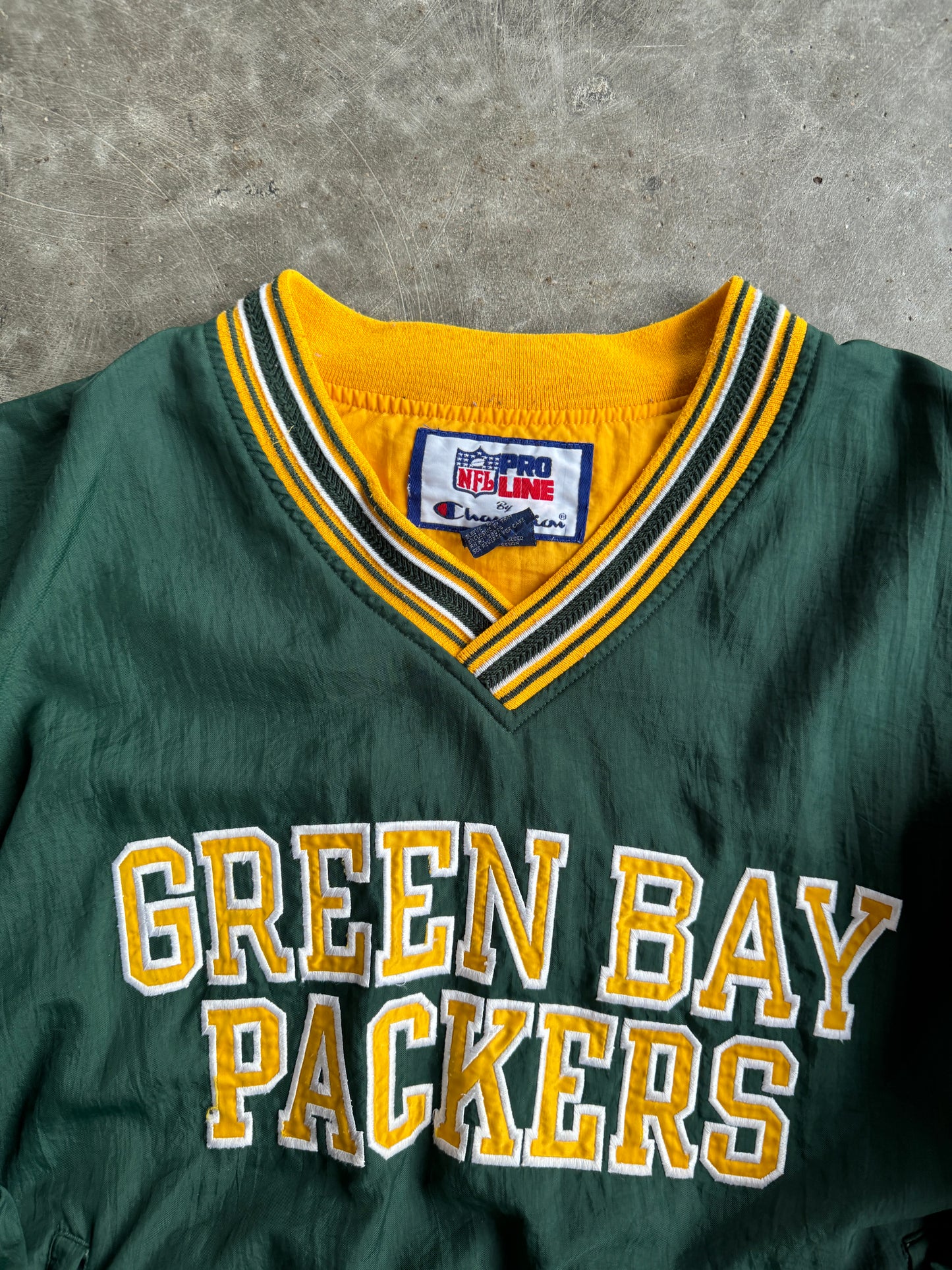 Vintage Green Bay Packers Windbreaker Crew - L