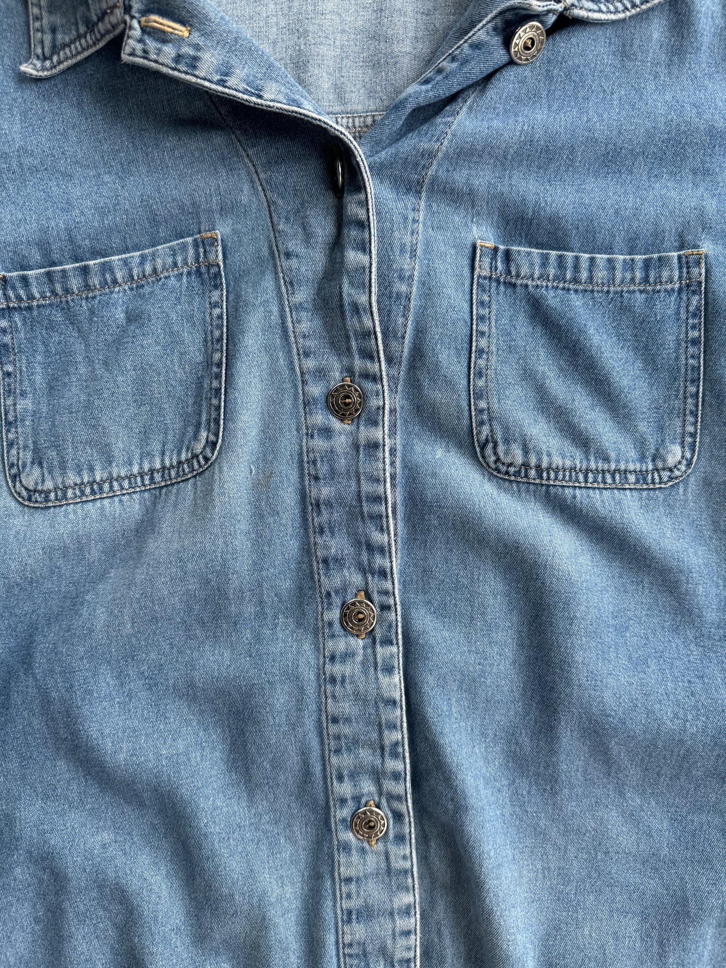 Vintage New York Crop Button Up - L