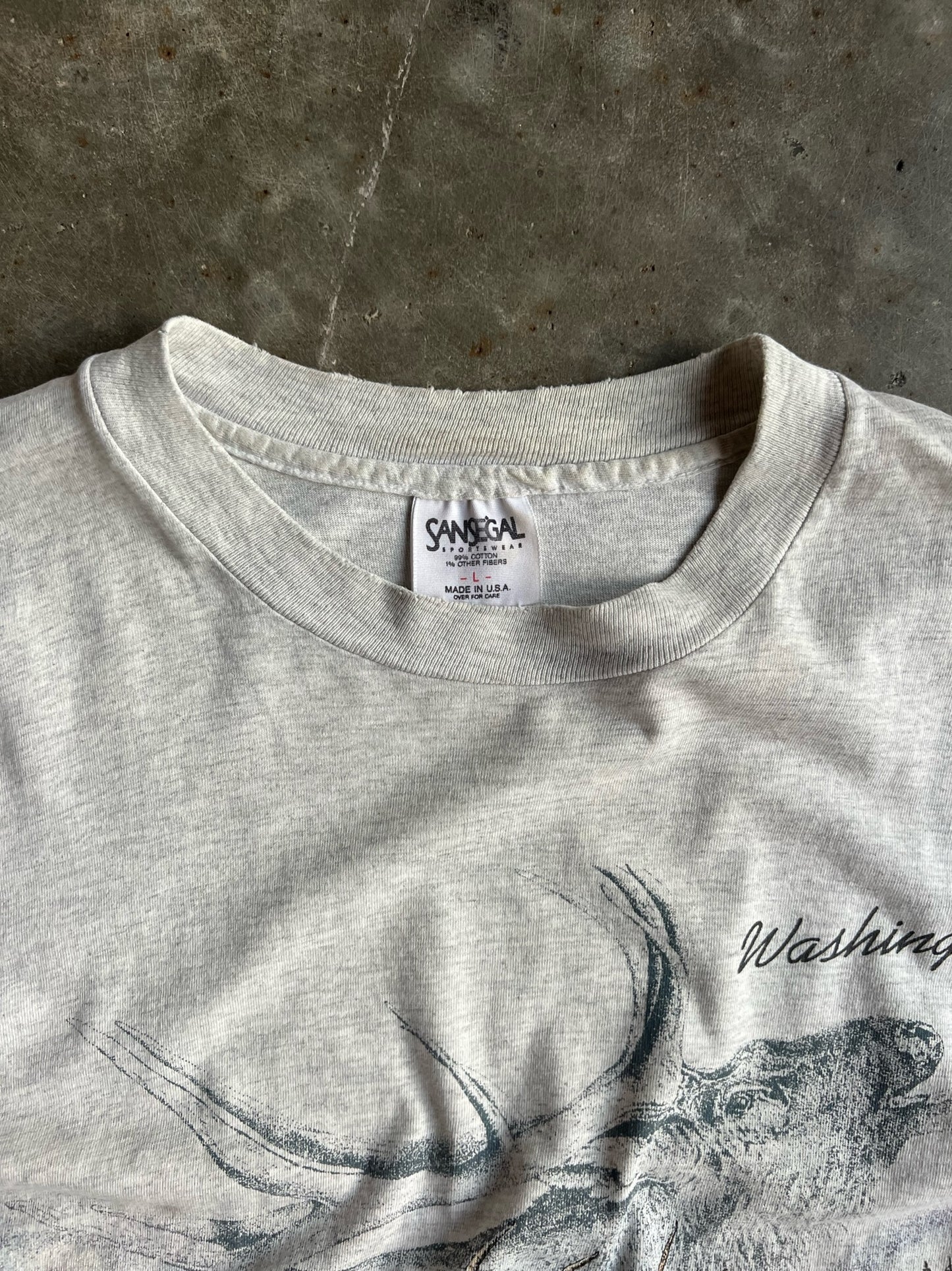 Vintage Gray Cropped Washington Shirt - L