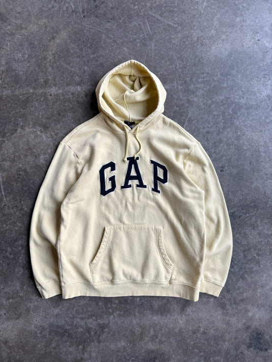 Vintage Yellow GAP Faded Hoodie - XL