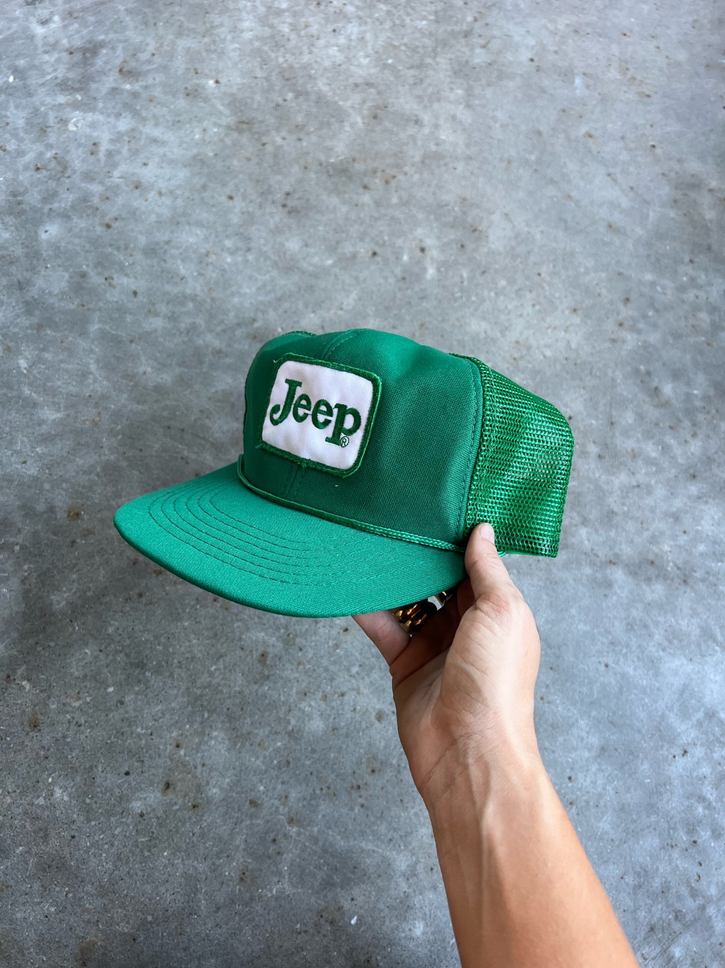 Vintage Green Jeep Trucker Hat