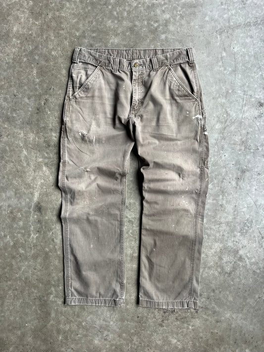 Vintage Faded Brown Painted Carhartt Carpenter Pants - 36