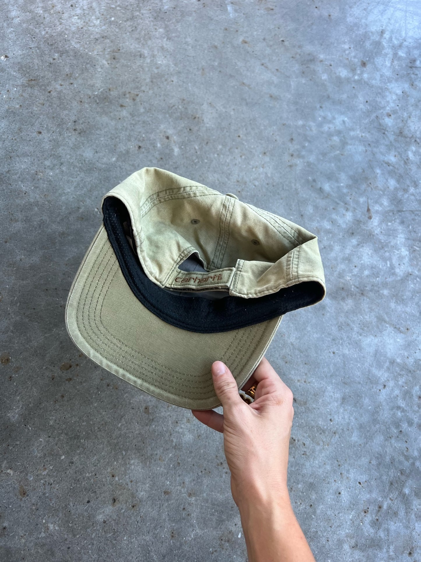 Vintage Faded Light Green Carhartt Velcro Hat