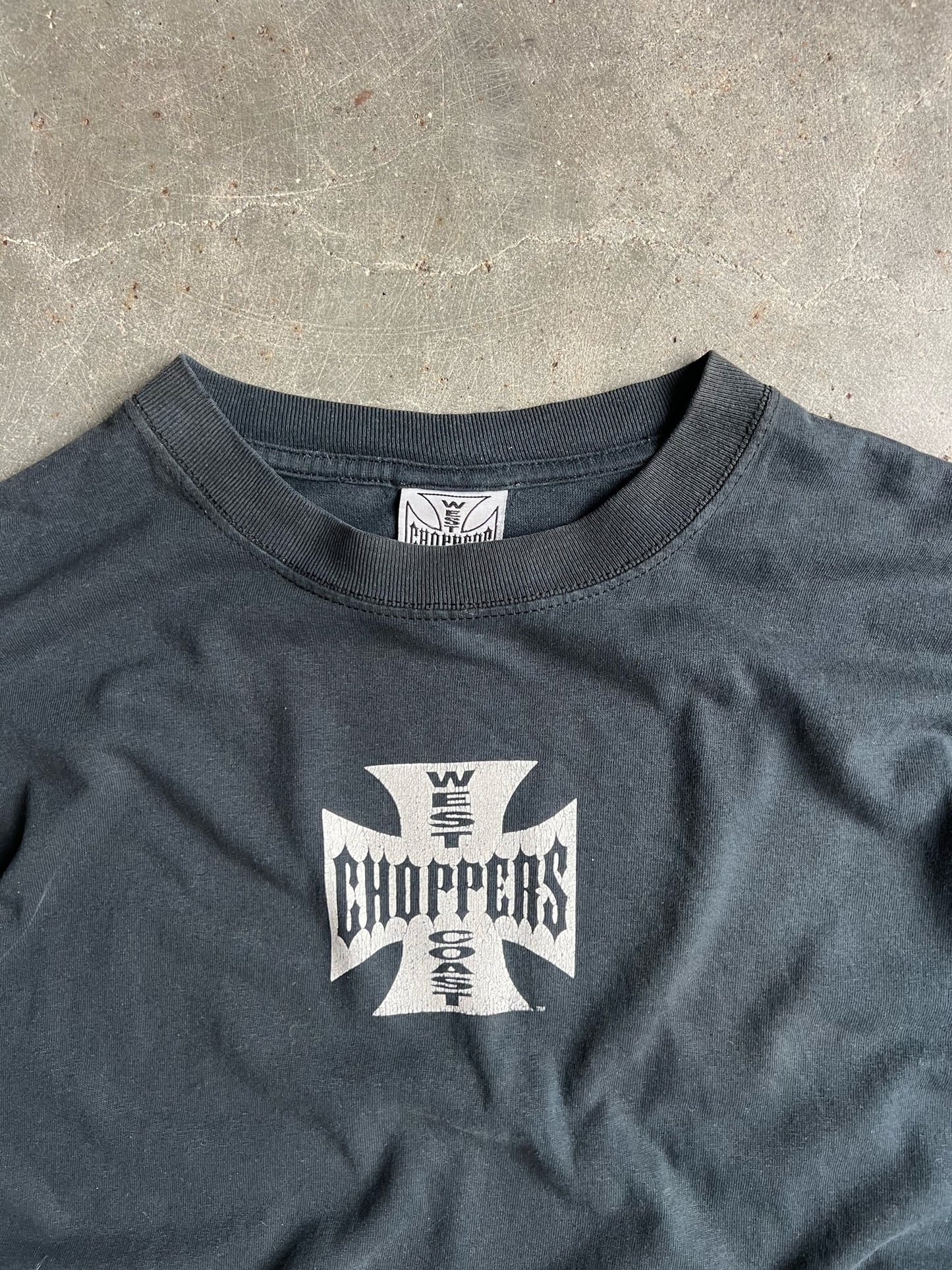 Vintage Black Long Beach West Coast Choppers Shirt - XL