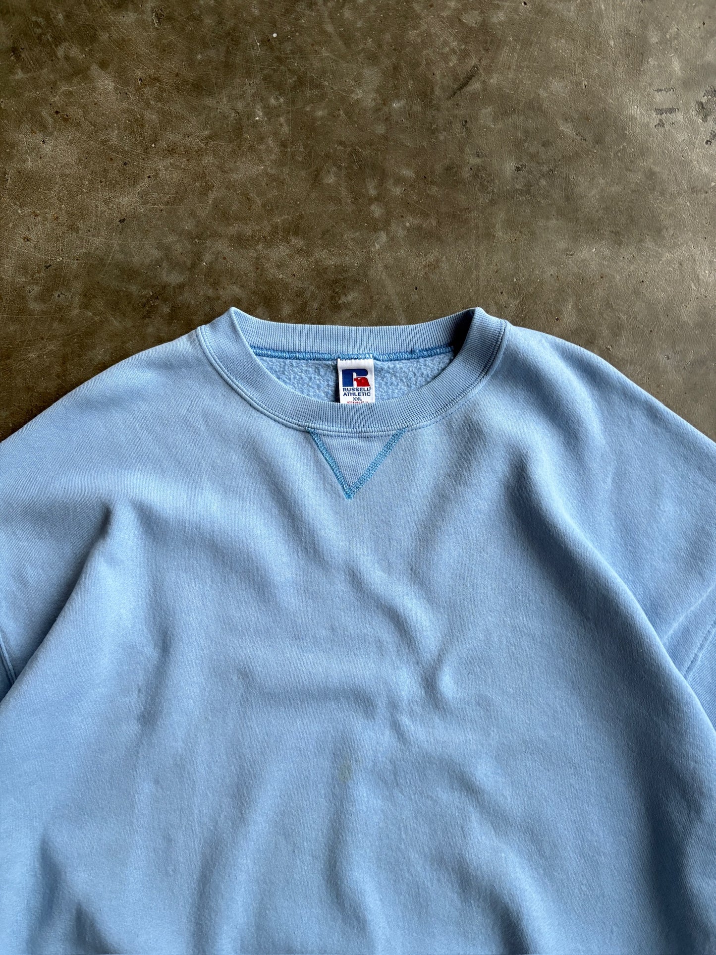 Vintage Baby Blue Blank Russell Crew - XXL