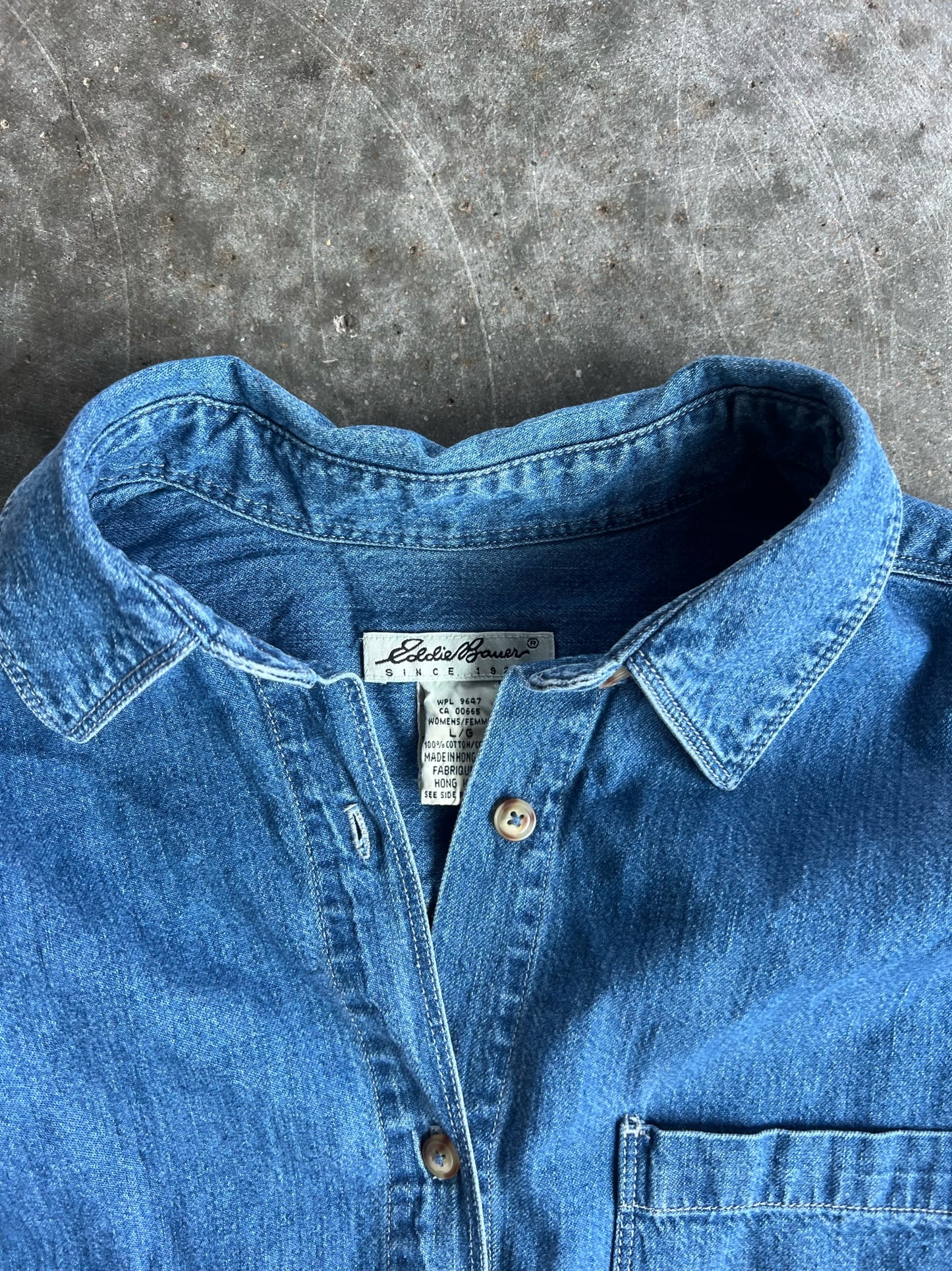 Vintage Eddie Bauer Denim Button Up Top - L