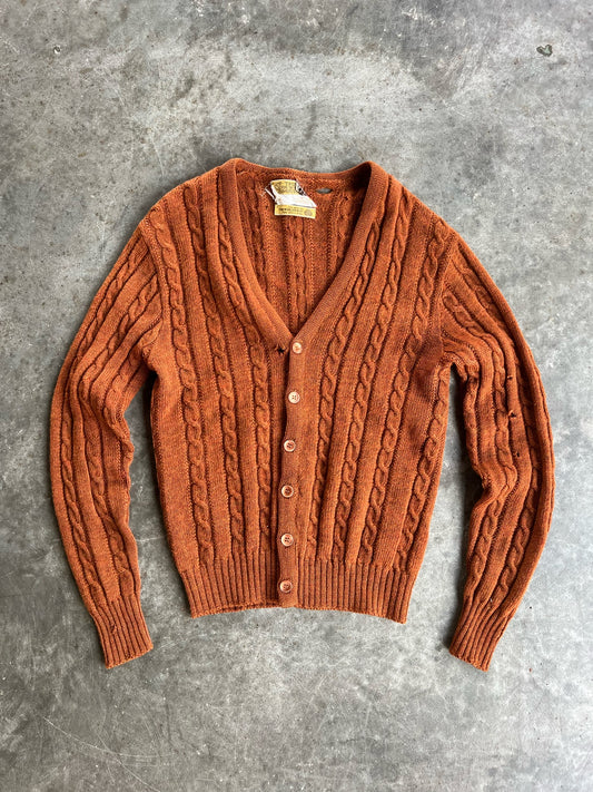 Vintage Burnt Orange Wool Jantzen Cardigan - M