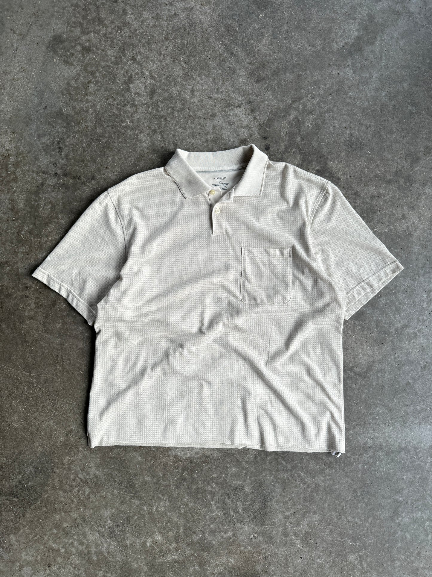 VanHuesen Cream Polo Button Down - L