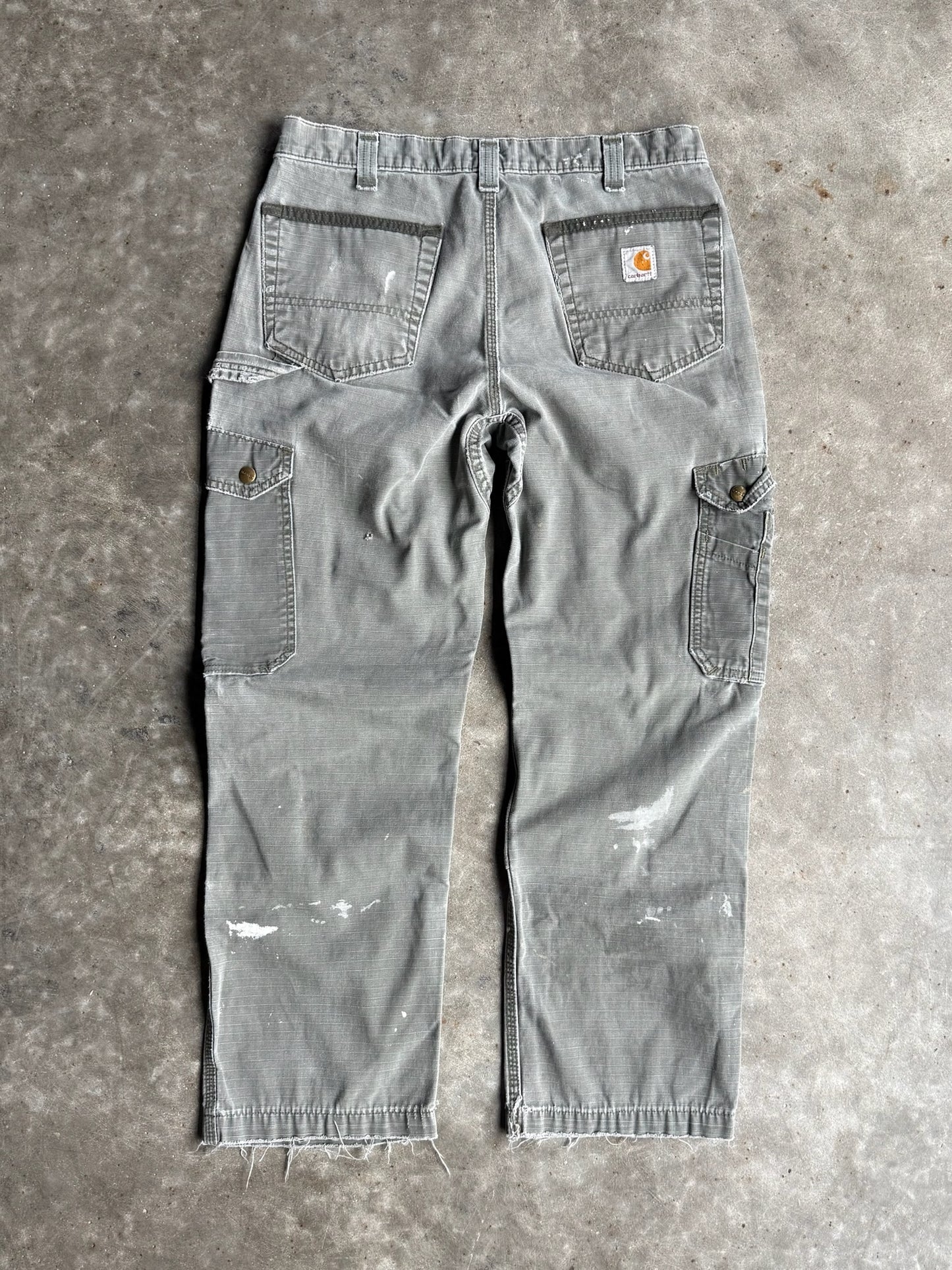 Vintage Green Distressed Carhartt Cargo Pants - 32