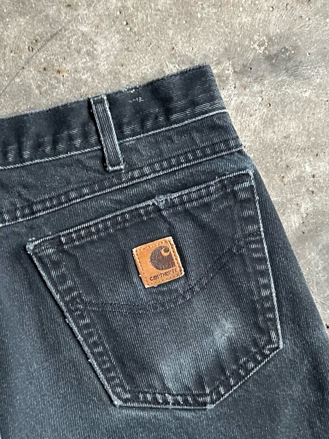 Vintage Black Carhartt Carpenter Denim Shorts - 34