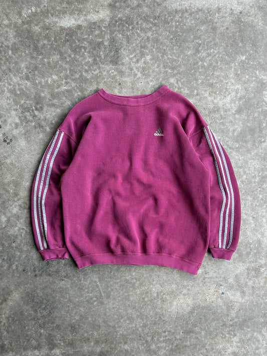 Vintage Burgundy Adidas Crew - M