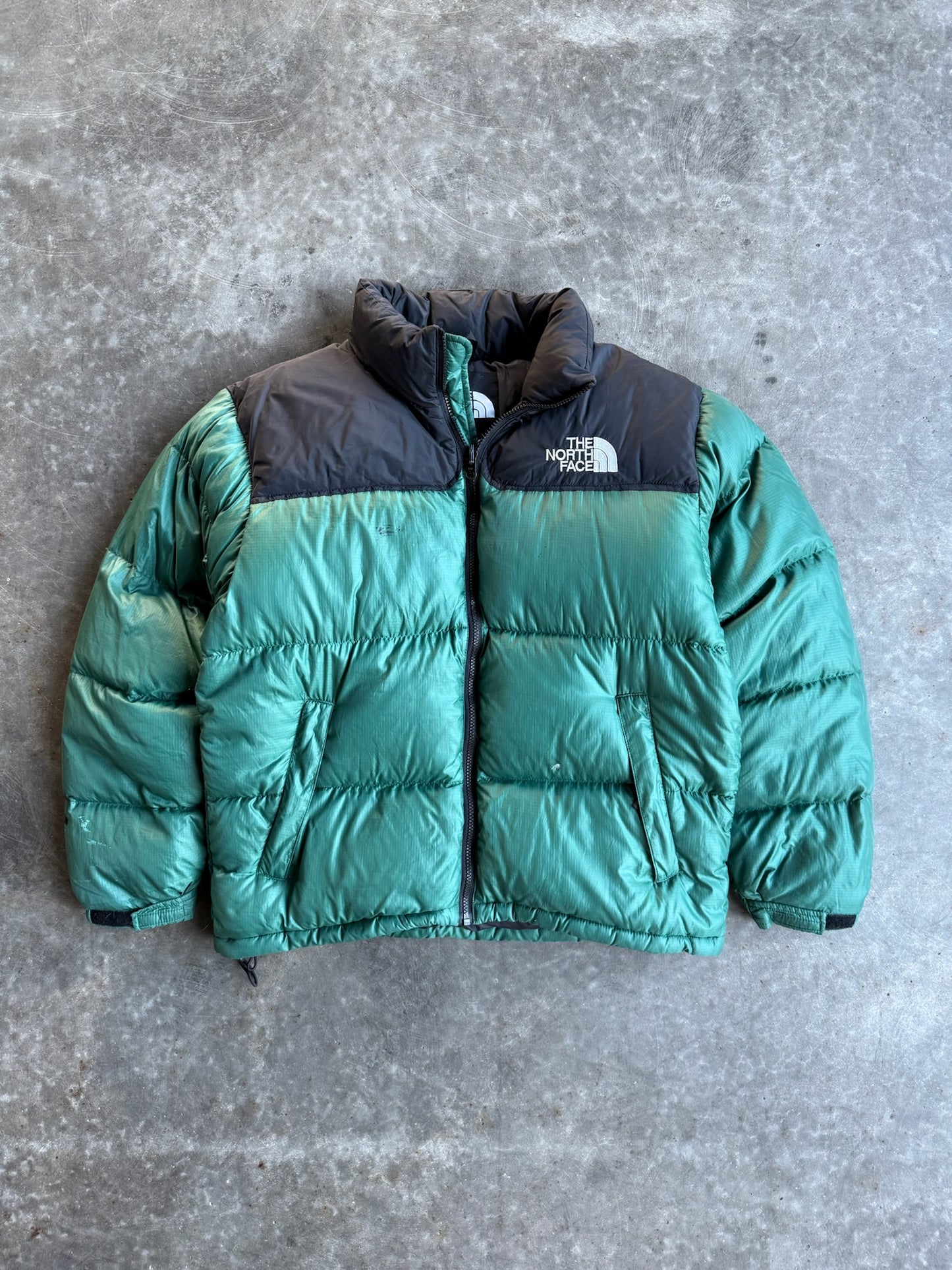 Vintage Green/Black North Face Puffer Jacket - M