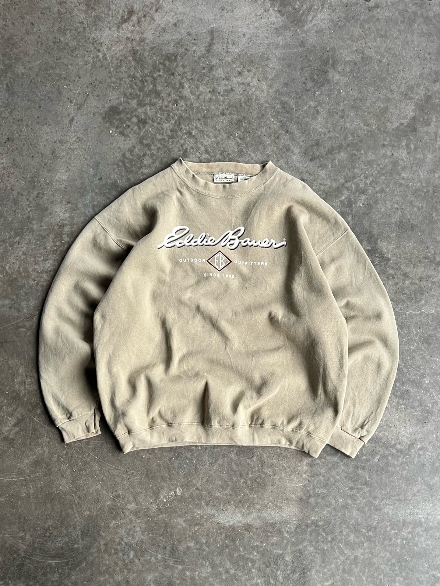 Vintage Beige Eddie Bauer Crew - L