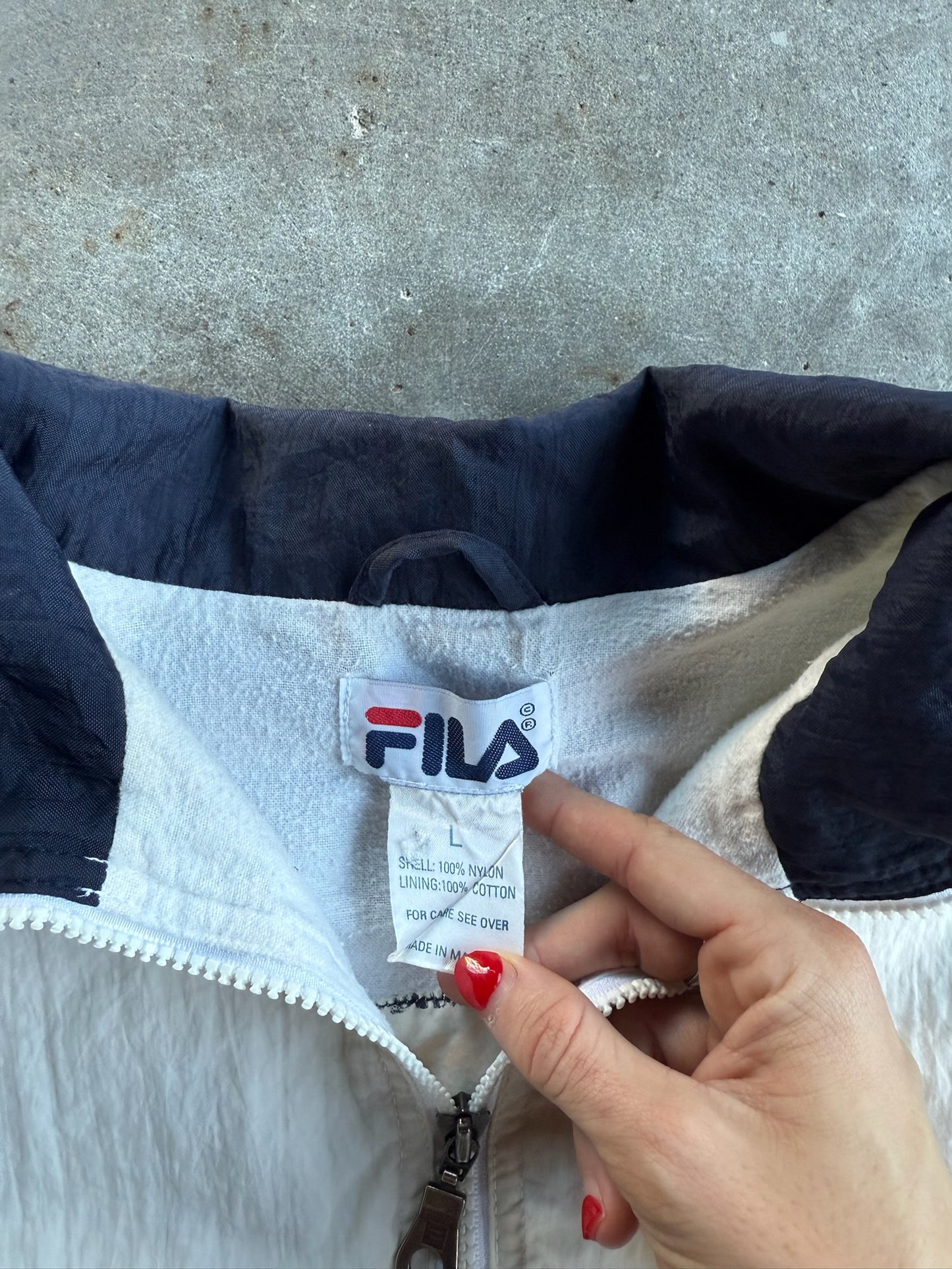 Vintage Fila Windbreaker Quarter Zip - L