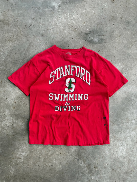 Vintage Red Stanford Swimming Swimming & Diving Shirt - L