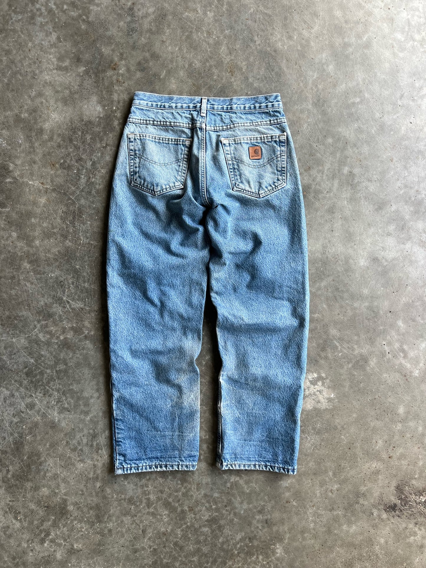 Vintage Faded Patched Medium Wash Carhartt Pants - 31