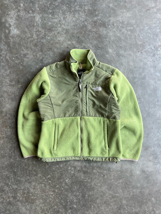 Vintage Lime Green Fleece North Face Zip Up Jacket - M