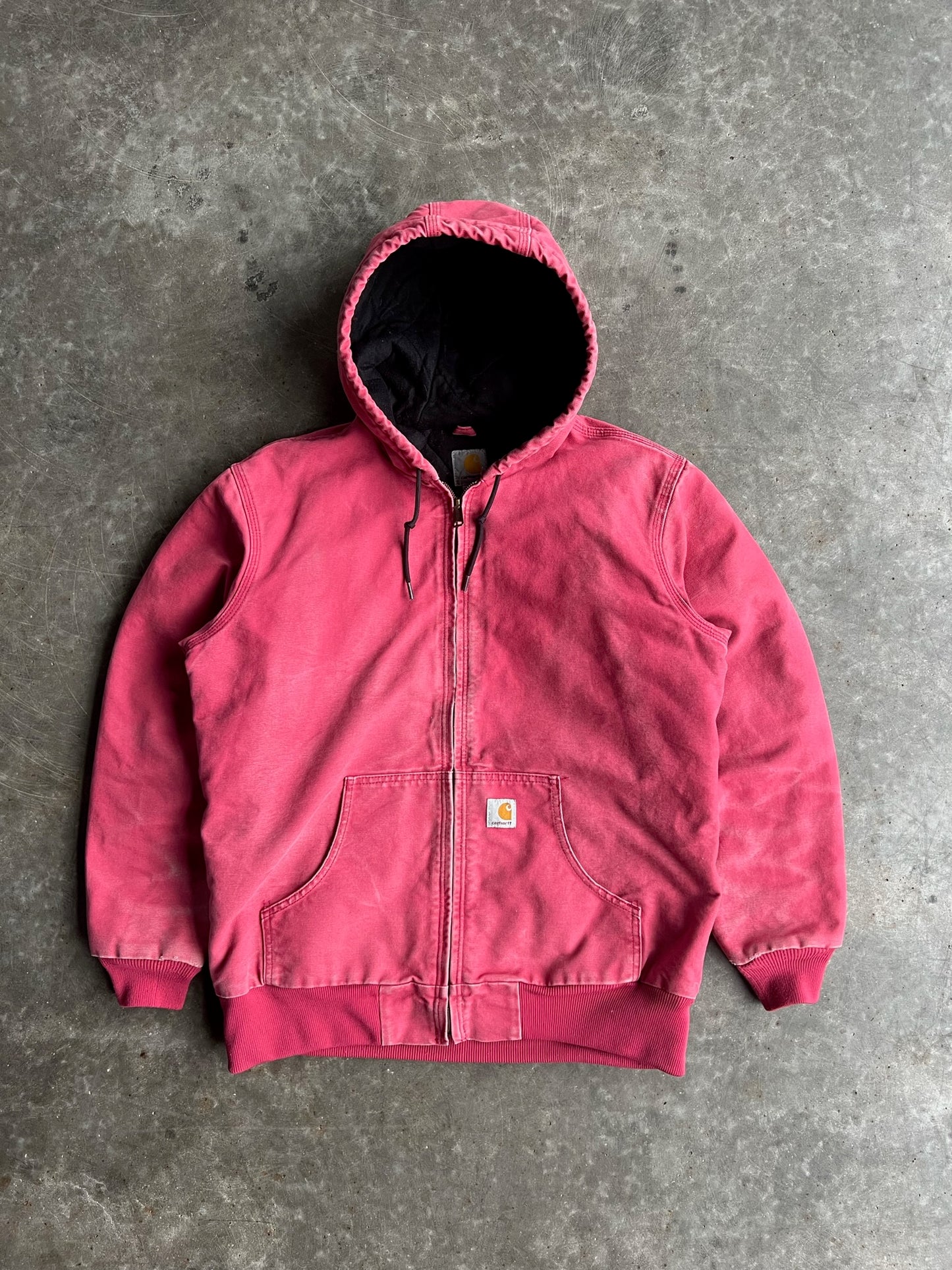 Vintage Pink Hooded Carhartt Jacket - L