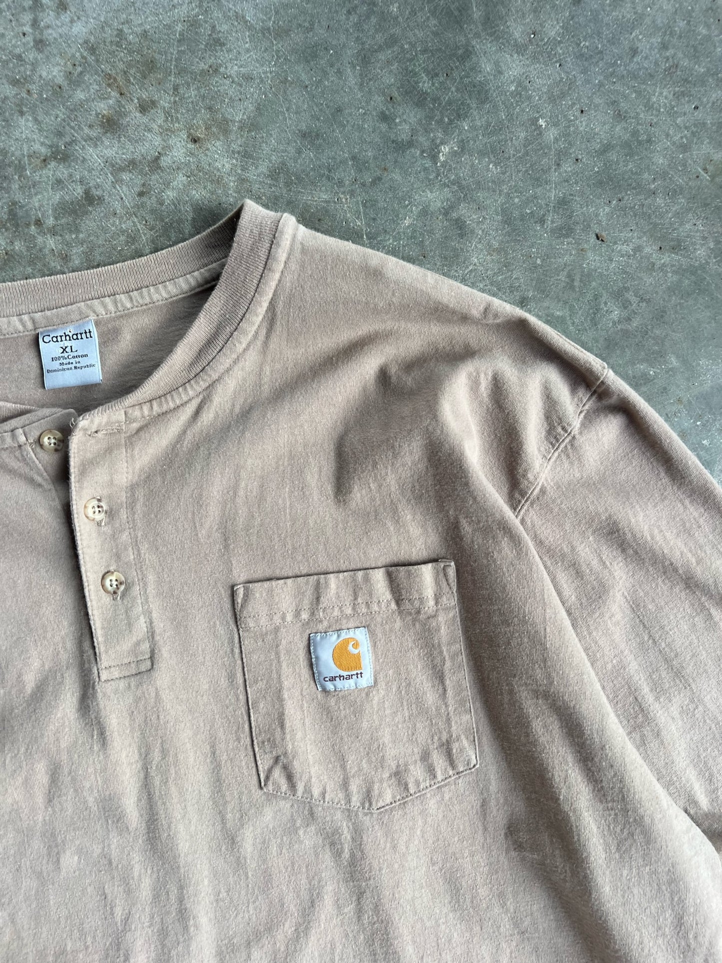 Light Brown Cropped Carhartt Long Sleeve Shirt - XL