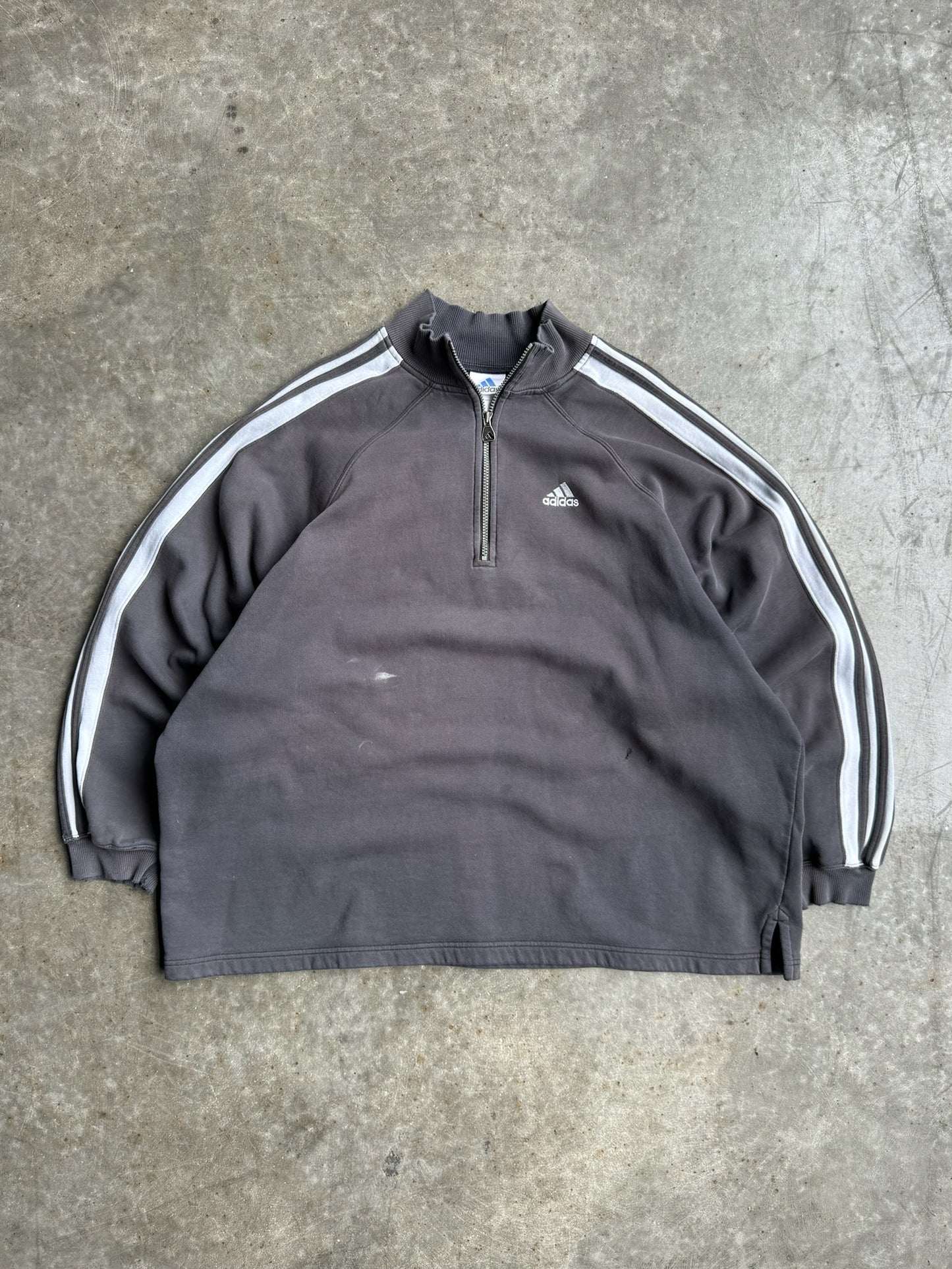 Vintage Y2K Faded Adidas Quarter Zip Crew - XXL