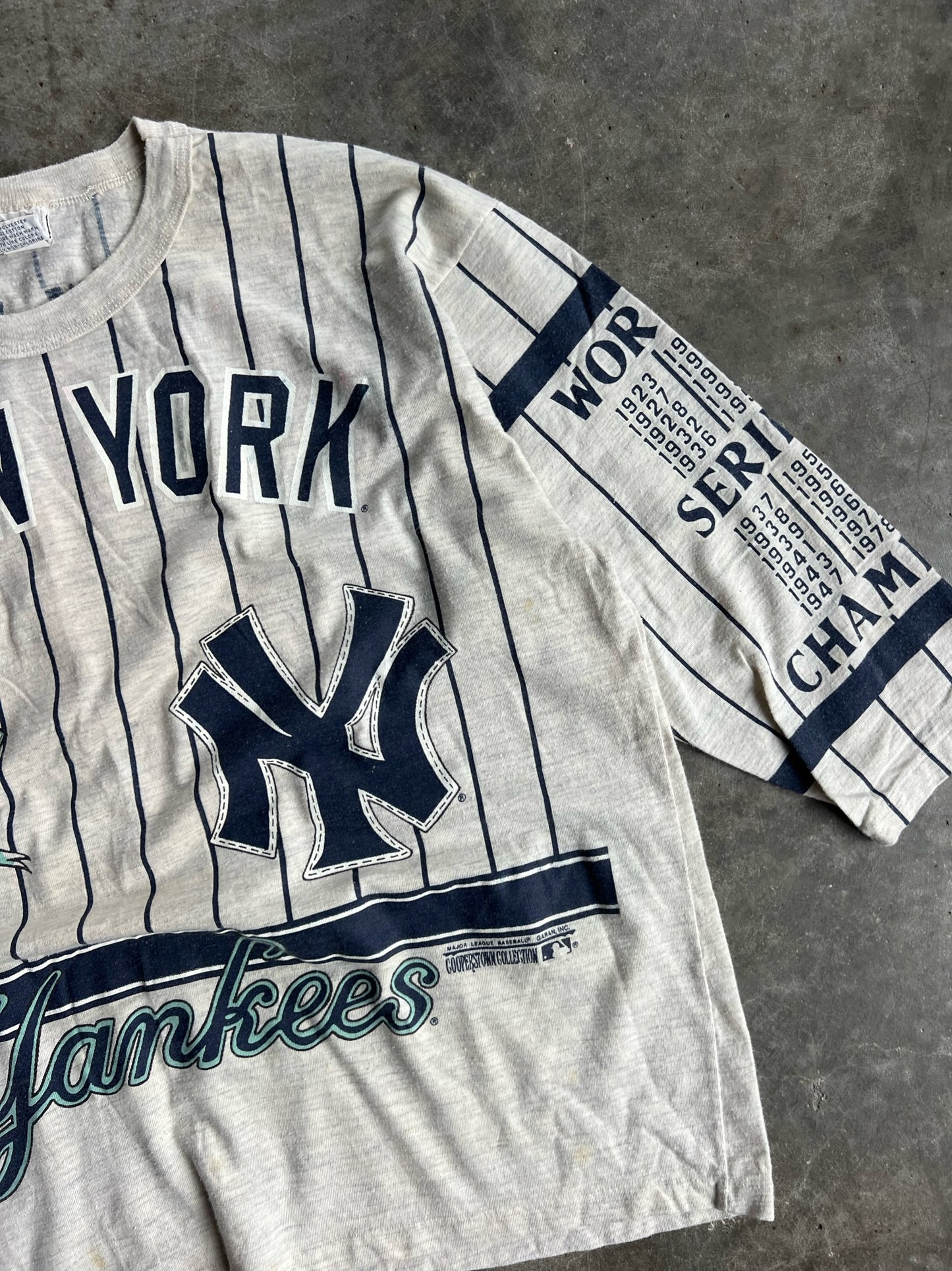 Vintage Striped New York Yankees Long Gone Shirt - XL