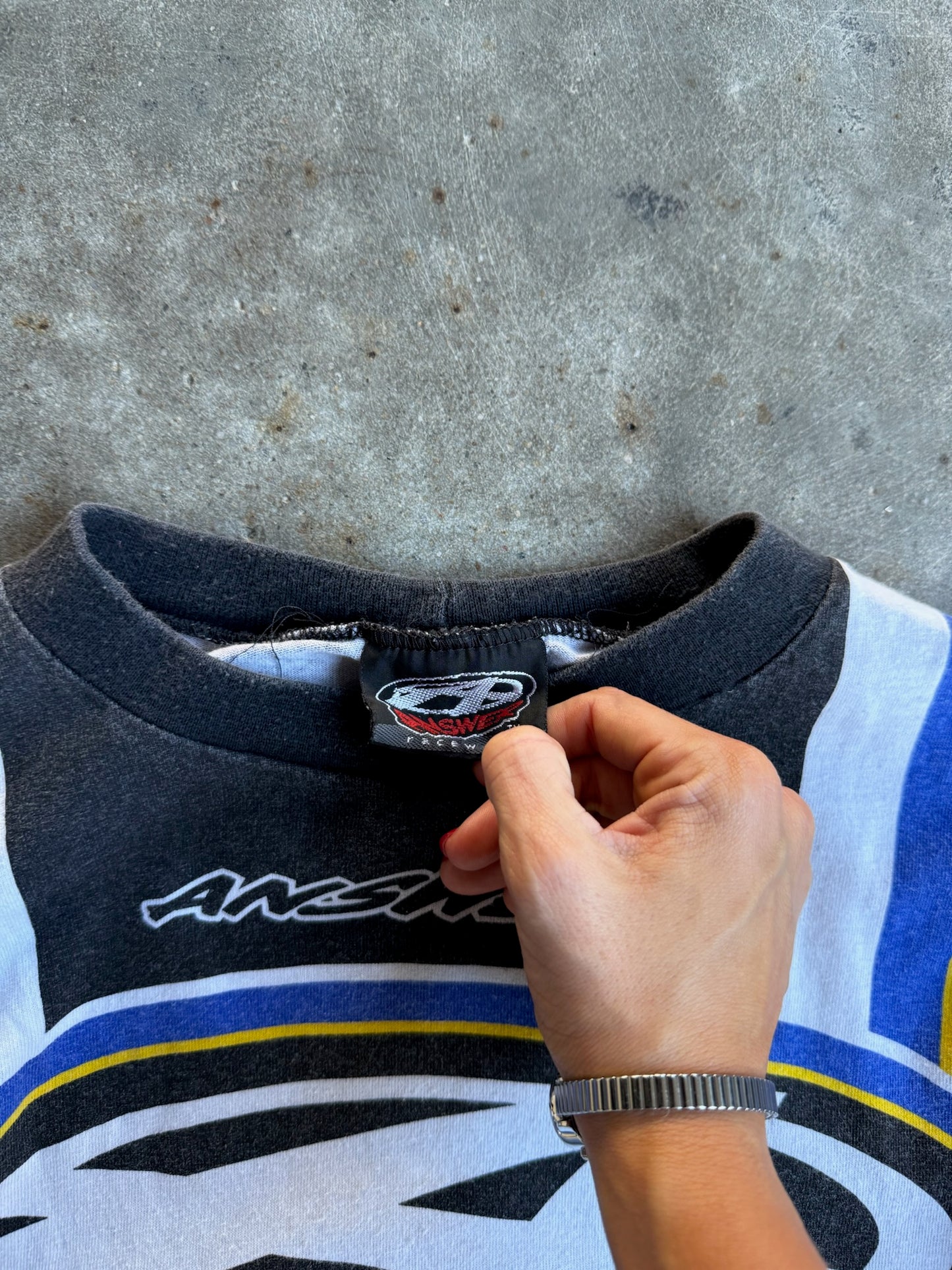 Vintage Edge Raceway Blue/Yellow Long Sleeve Jersey - L