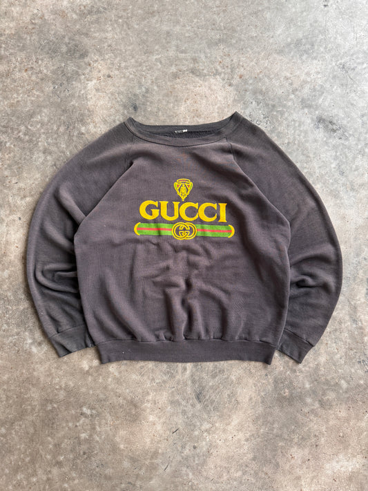 Vintage Faded Gucci Bootleg Crew - L