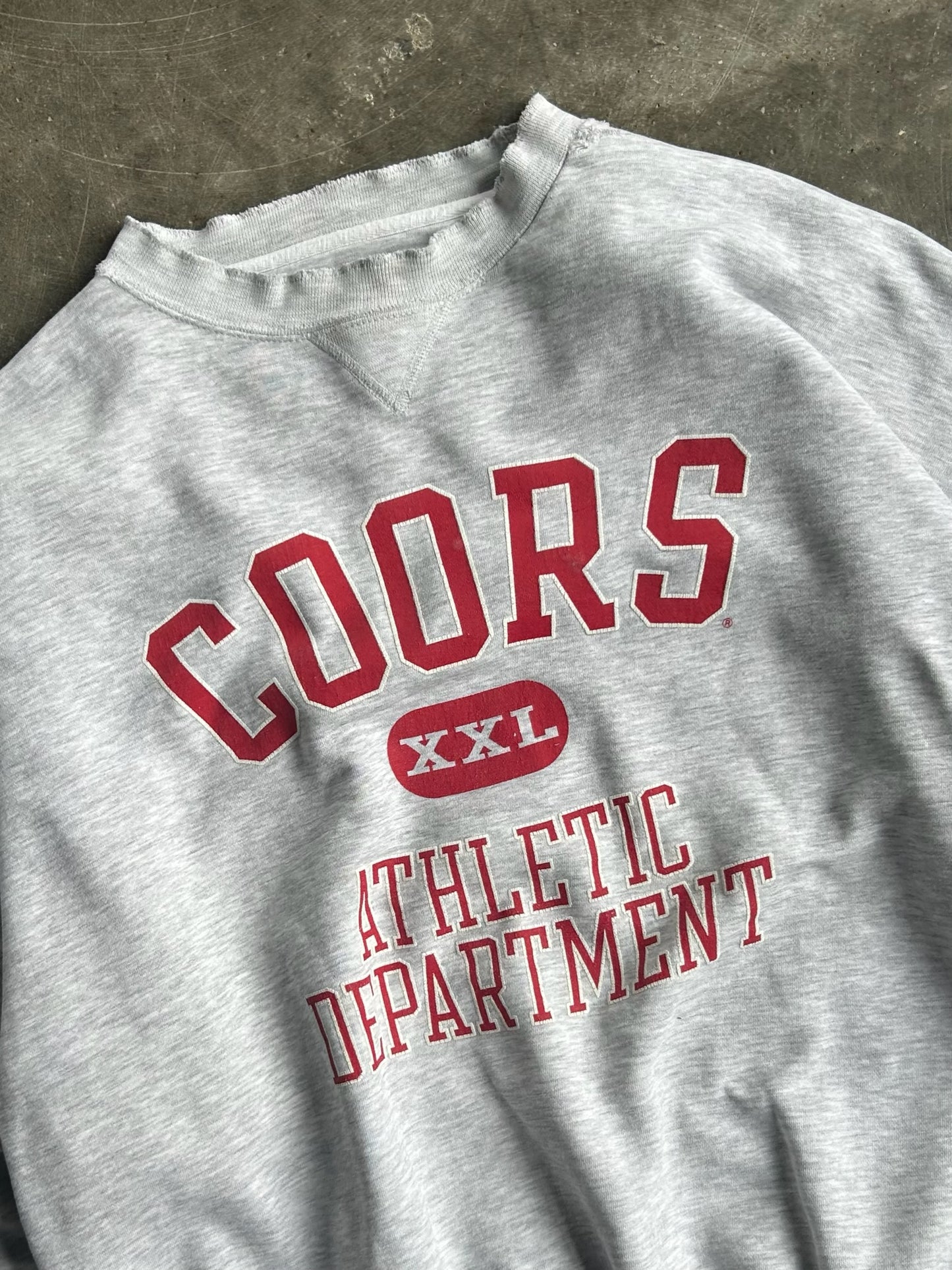 Vintage Grey Coors Athletic Department Crew - XL