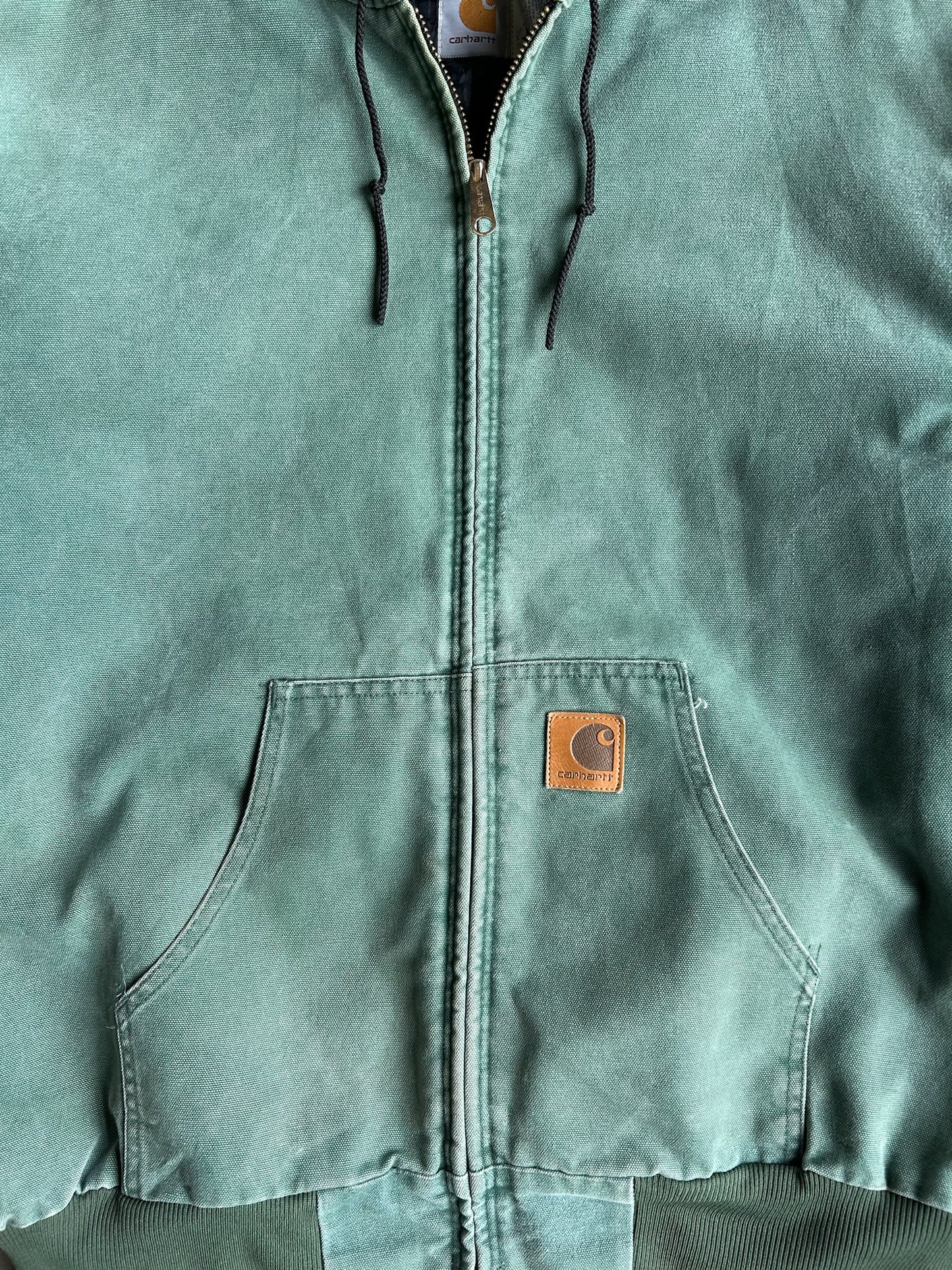 Vintage Green Hooded Carhartt Jacket - XL