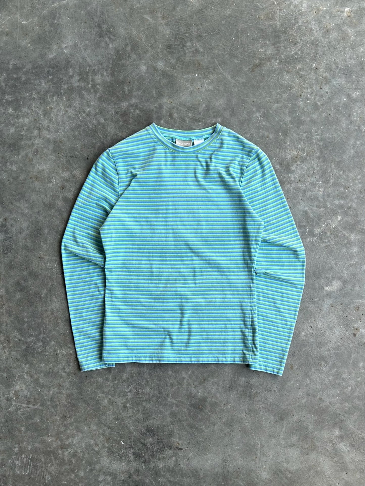 Vintage Teal Striped Field Gear Long Sleeve - S