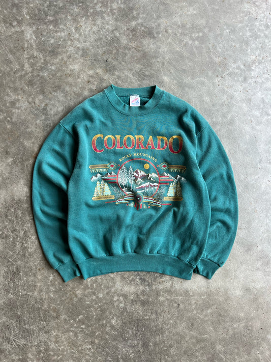 Vintage Green Colorado Jerzees Crew - M