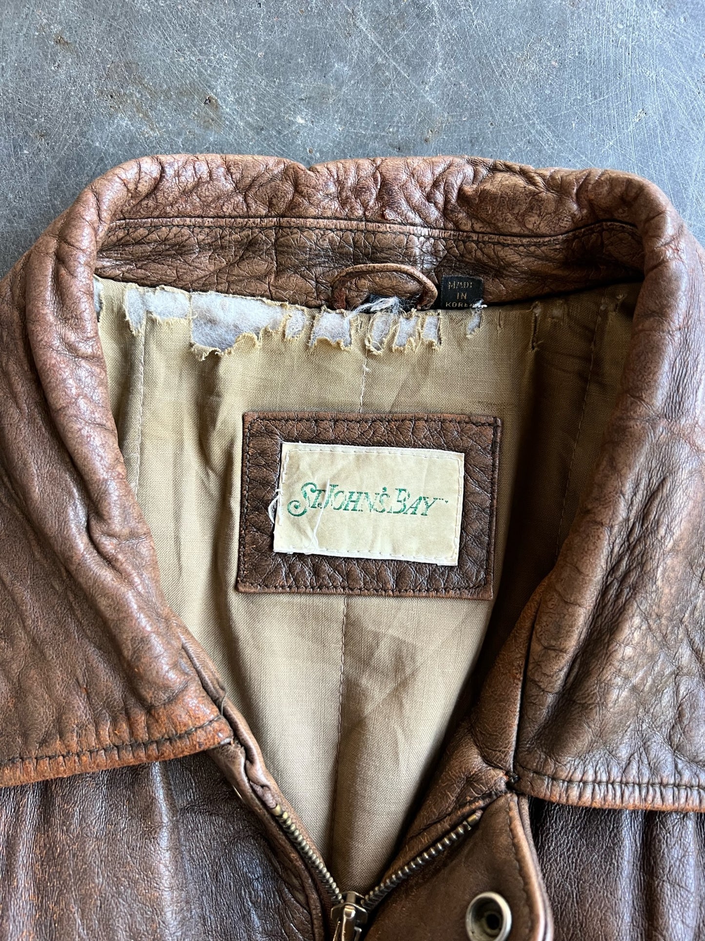 Vintage Brown St Johns Bay Leather Jacket - XL