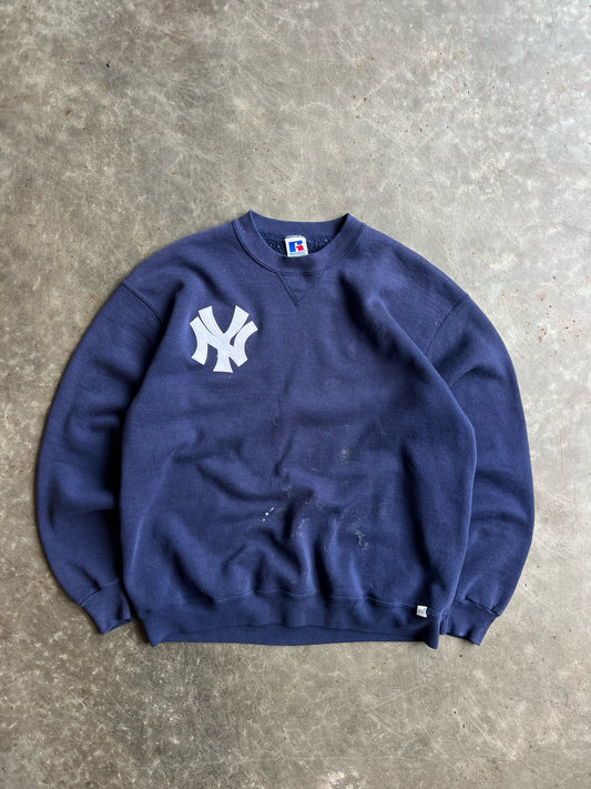 Vintage Navy Yankees Russell Athletic Crew - XL