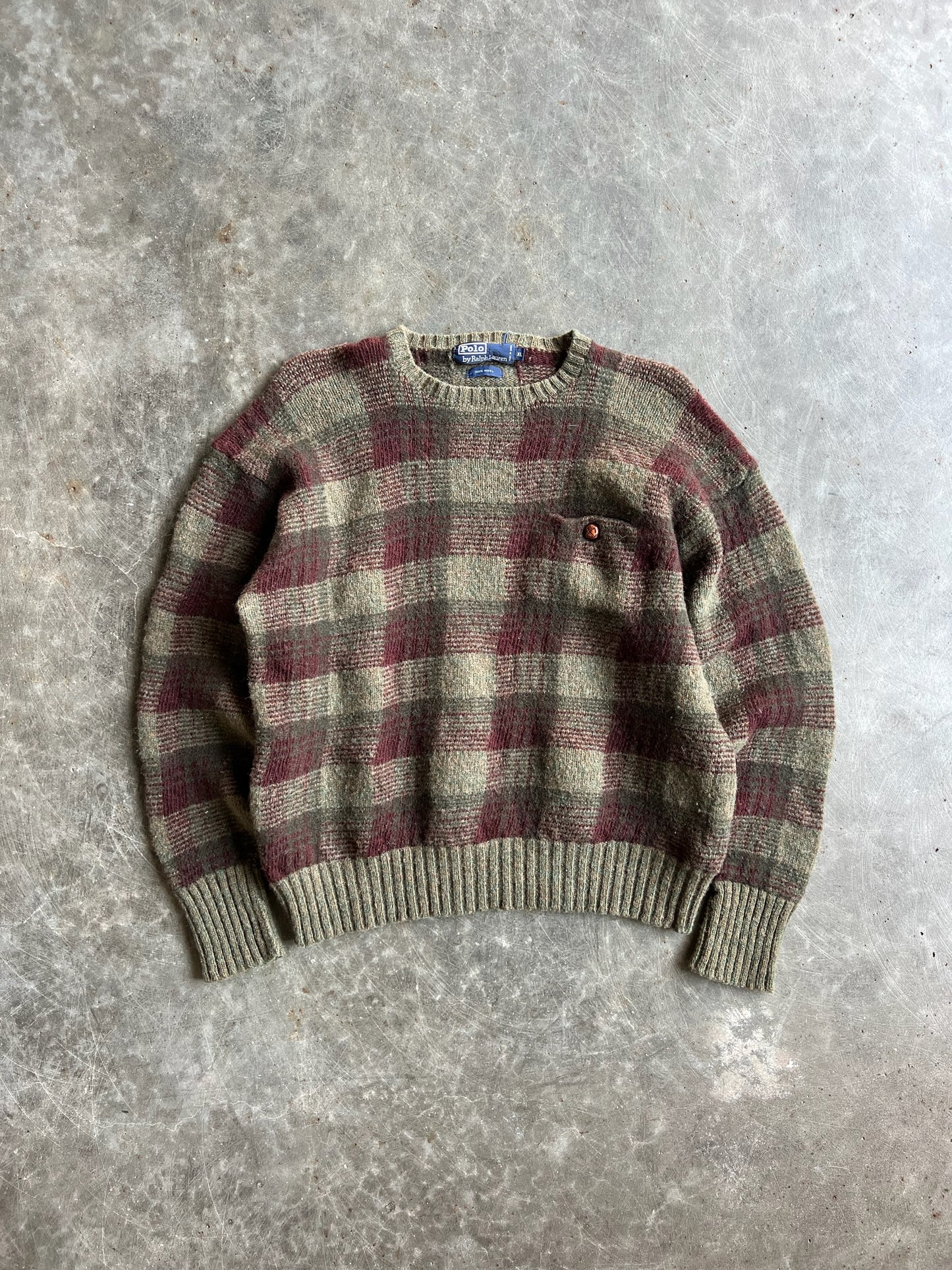 Vintage Ralph Lauren Checkered Sweater - XL