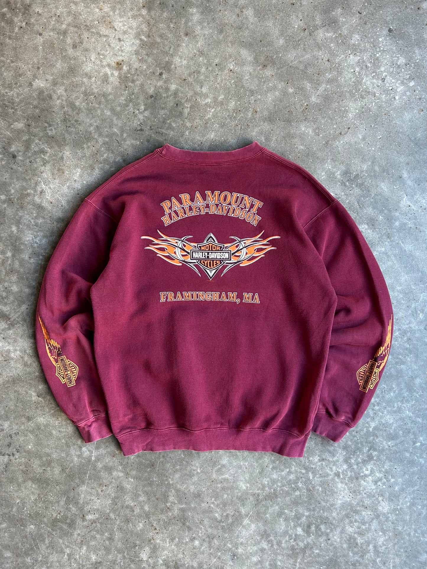 Vintage Maroon Harley Davidson Crew - M