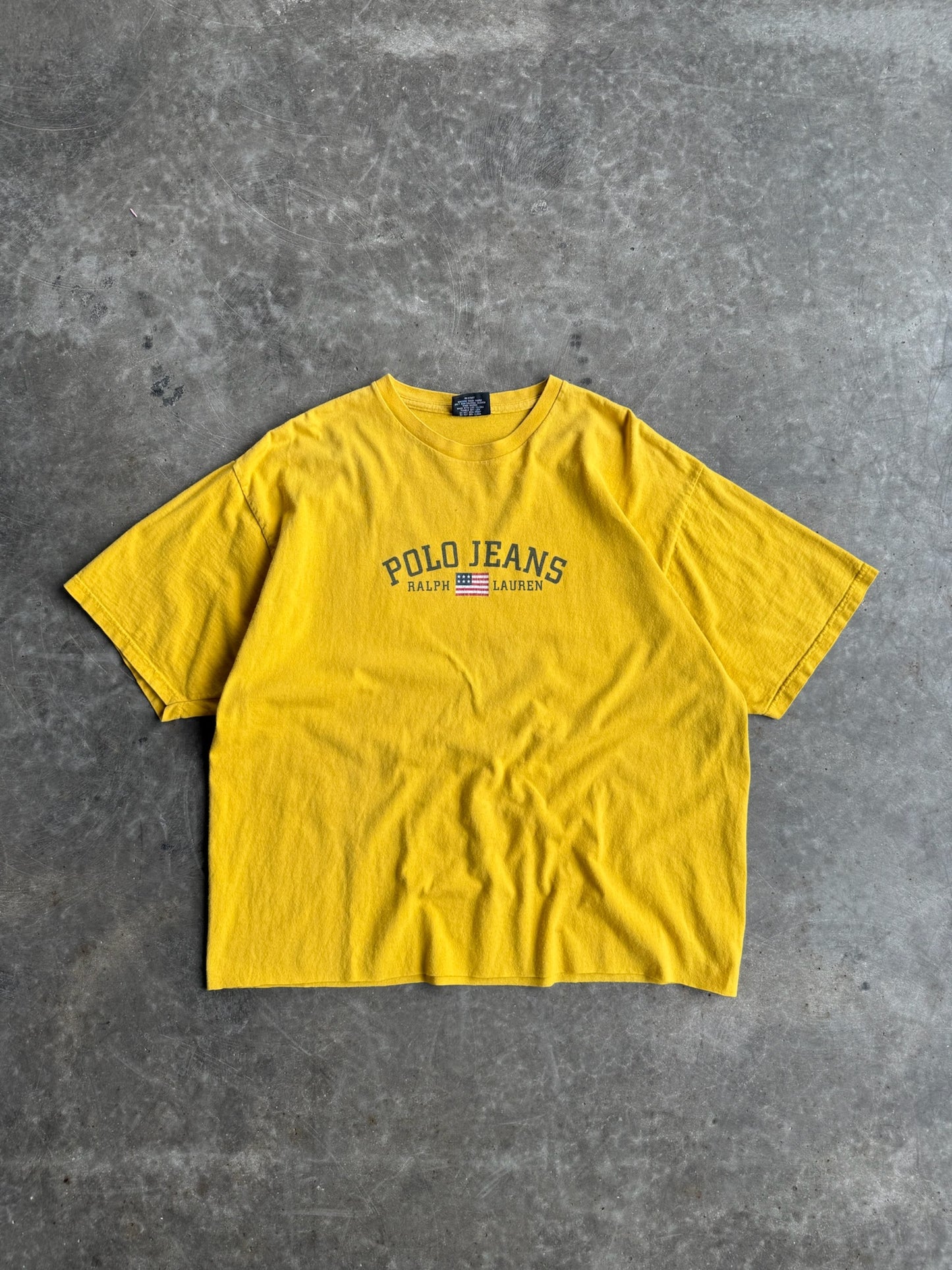 Yellow Ralph Lauren Polo Cropped Tee - L