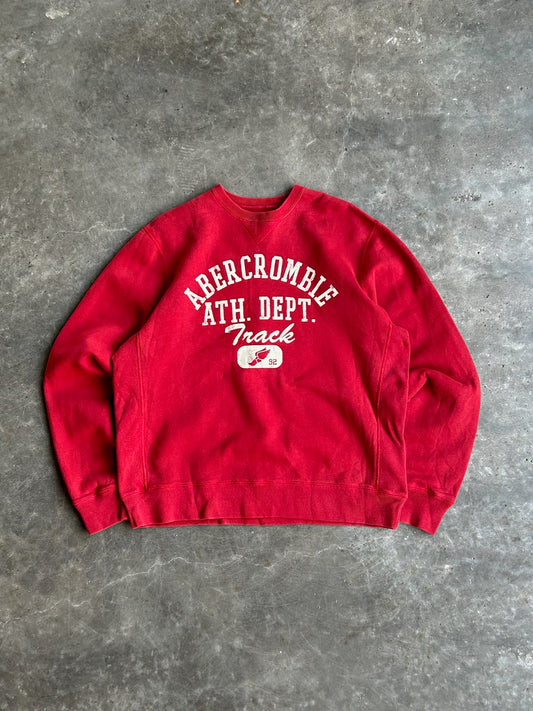 Vintage Red Abercrombie Ath. Dept. Track Crew - L